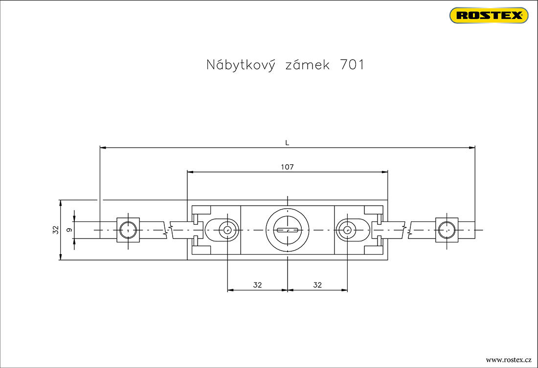 zámek nábytkový 701  rozvor. bez tyčí 0.09 Kg MTA MAXMIX Sklad14 496233