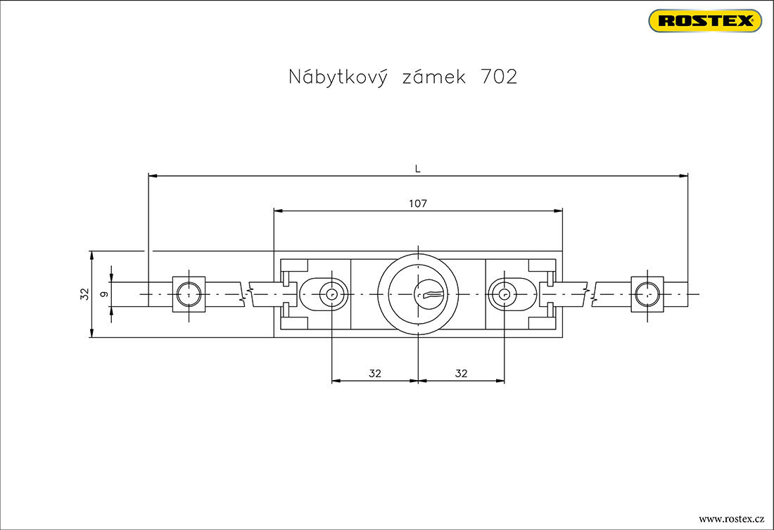 zámek nábytkový 702A rozvor. bez tyčí 0.17 Kg MTA MAXMIX Sklad14 496235