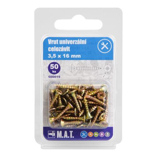 vrut un.celozávit 3,5x 16mm ZZ (50ks) 0.04 Kg MTA MAXMIX Sklad14 600019