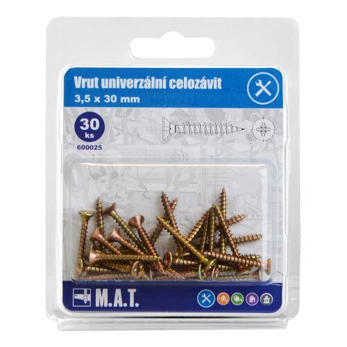 vrut un.celozávit 3,5x 30mm ZZ (30ks) 0.05 Kg MTA MAXMIX Sklad14 600025