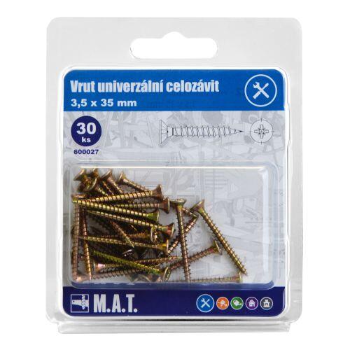 vrut un.celozávit 3,5x 35mm ZZ (30ks) 0.06 Kg MTA MAXMIX Sklad14 600027