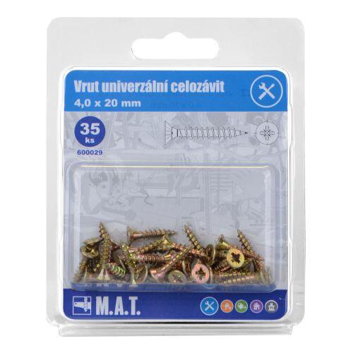 vrut un.celozávit 4,0x 20mm ZZ (35ks) 0.06 Kg MTA MAXMIX Sklad14 600029