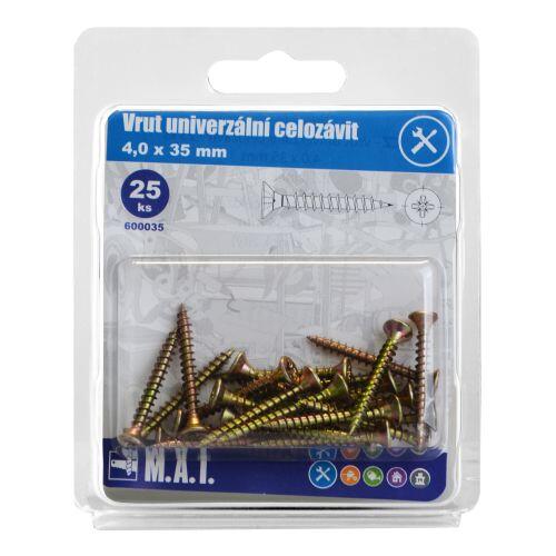 vrut un.celozávit 4,0x 35mm ZZ (25ks) 0.06 Kg MTA MAXMIX Sklad14 600035