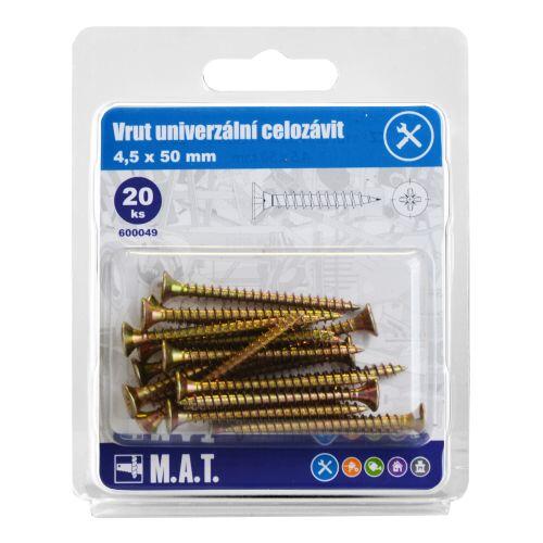 vrut un.celozávit 4,5x 50mm ZZ (20ks) 0.08 Kg MTA MAXMIX Sklad14 600049
