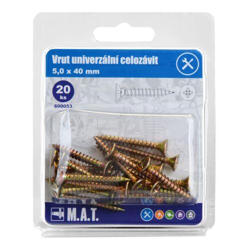 vrut un.celozávit 5,0x 40mm ZZ (20ks) 0.08 Kg MTA MAXMIX Sklad14 600053