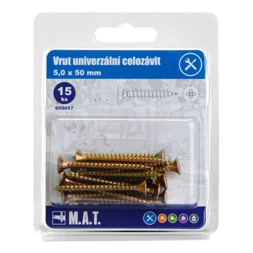vrut un.celozávit 5,0x 50mm ZZ (15ks) 0.08 Kg MTA MAXMIX Sklad14 600057