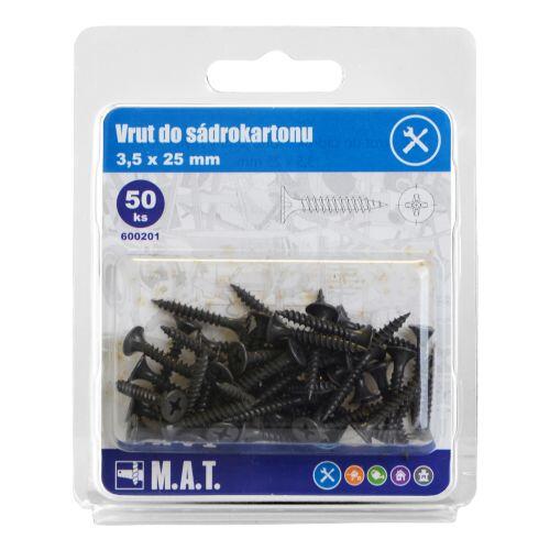 vrut do sádrokar.3,5x25mm jemný z.,f. (50ks) 0.08 Kg MTA MAXMIX Sklad14 600201