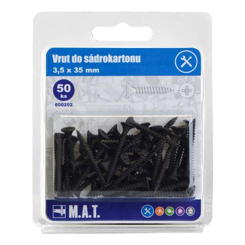 vrut do sádrokar.3,5x35mm jemný z.,f. (50ks) 0.1 Kg MTA MAXMIX Sklad14 600202
