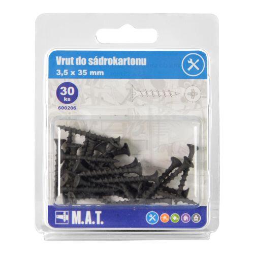 vrut do sádrokar.3,5x35mm hrubý z.,f. (30ks) 0.07 Kg MTA MAXMIX Sklad14 600206