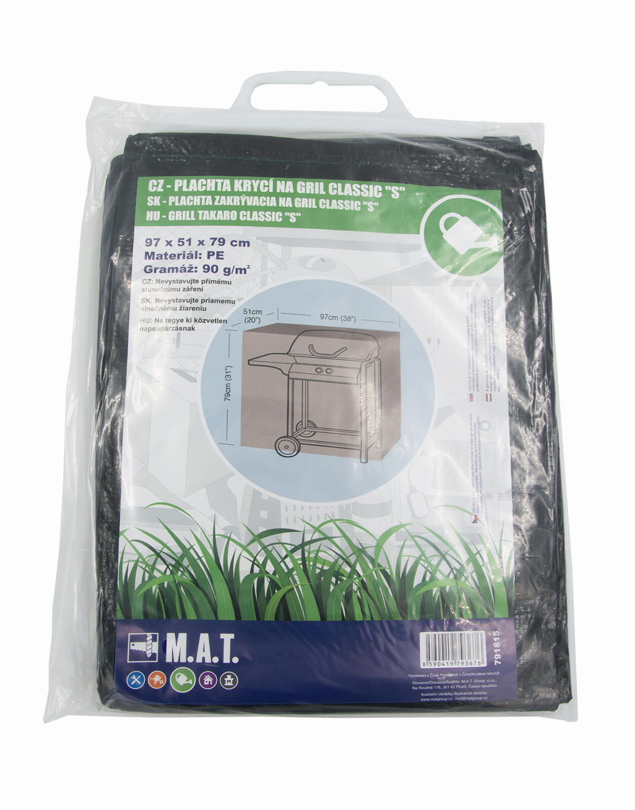 plachta krycí na gril CLASSIC "S" 97x51x79cm, PE 90g/m2 0.26 Kg MTA MAXMIX Sklad14 791815