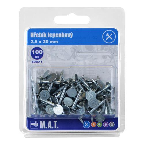 hřebík lepenkový 20x2,5mm Zn (100ks) 0.13 Kg MTA MAXMIX Sklad14 600511