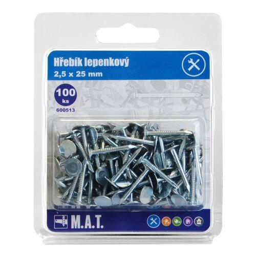 hřebík lepenkový 25x2,5mm Zn (100ks) 0.15 Kg MTA MAXMIX Sklad14 600513
