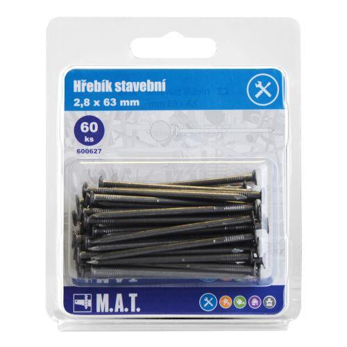 hřebík stavební  63x2,8mm (60ks) 0.2 Kg MTA MAXMIX Sklad14 600627