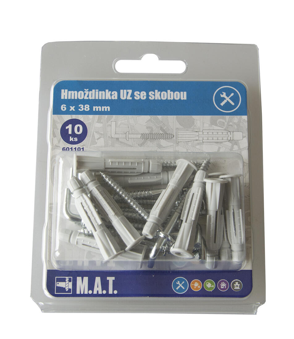 hmoždinka UZ  6x38mm se skobou ZB (10ks) 0.06 Kg MTA MAXMIX Sklad14 601101