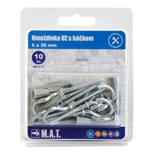 hmoždinka UZ  6x38mm s háčkem ZB (10ks) 0.08 Kg MTA MAXMIX Sklad14 601111