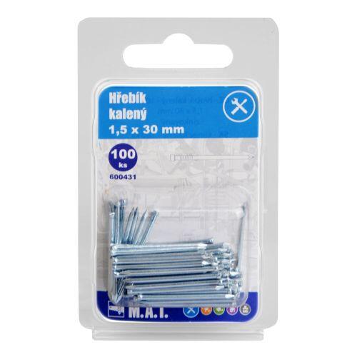 hřebík kalený 30x1,5mm Zn (100ks) 0.05 Kg MTA MAXMIX Sklad14 600431