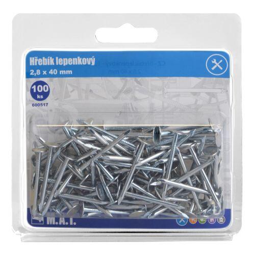 hřebík lepenkový 40x2,8mm Zn (100ks) 0.26 Kg MTA MAXMIX Sklad14 600517