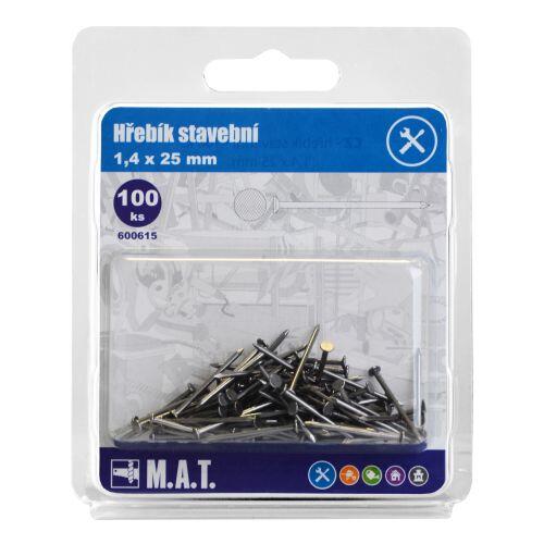 hřebík stavební  25x1,4mm (100ks) 0.05 Kg MTA MAXMIX Sklad14 600615