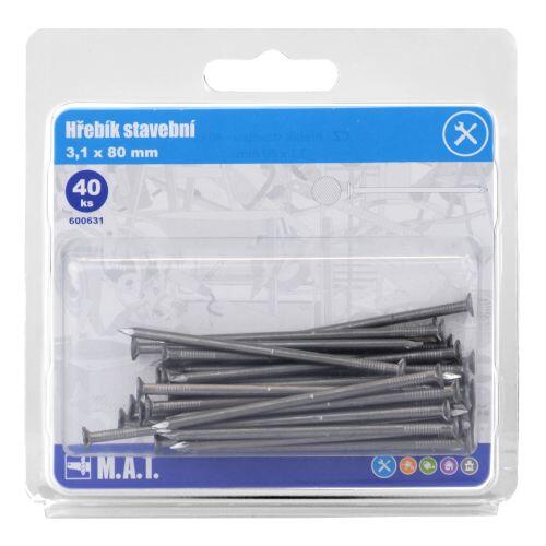 hřebík stavební  80x3,1mm (40ks) 0.21 Kg MTA MAXMIX Sklad14 600631