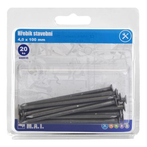 hřebík stavební 100x4,0mm (20ks) 0.22 Kg MTA MAXMIX Sklad14 600635