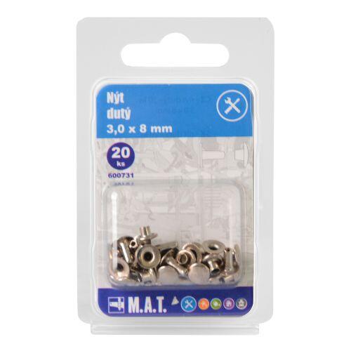nýt dutý 3.0x 8mm    (20ks) 0.02 Kg MTA MAXMIX Sklad14 600731