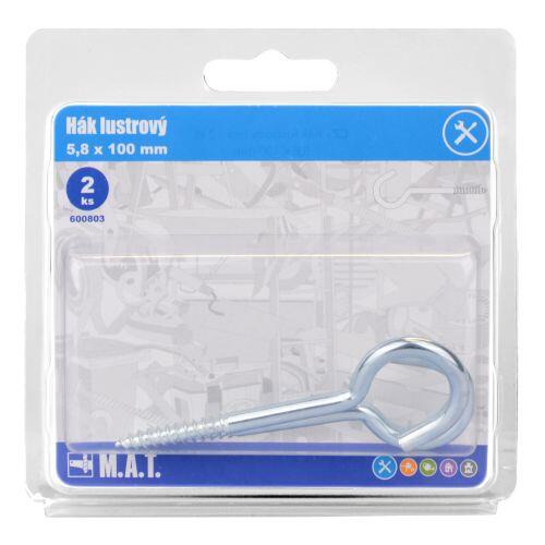 hák lustrový 100x5,8mm lesk  (2ks) 0.07 Kg MTA MAXMIX Sklad14 600803