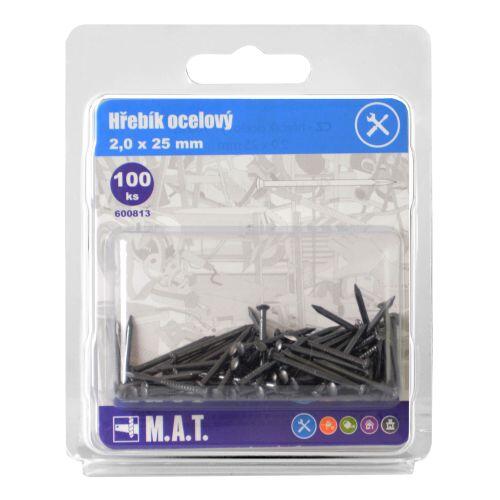 hřebík ocelový 25x2,0mm (100ks) 0.07 Kg MTA MAXMIX Sklad14 600813