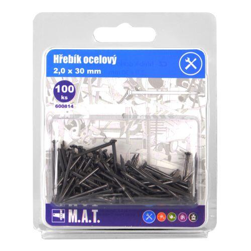 hřebík ocelový 30x2,0mm (100ks) 0.08 Kg MTA MAXMIX Sklad14 600814