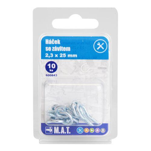 háček se závitem  25x2,3mm Zn (10ks) 0.02 Kg MTA MAXMIX Sklad14 600843