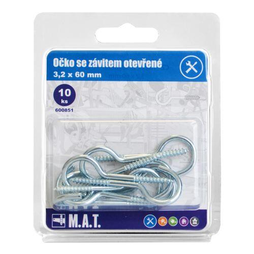 háček se závitem  60x3,2mm Zn (10ks) 0.07 Kg MTA MAXMIX Sklad14 600851