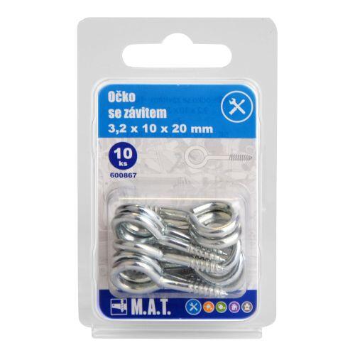 očko se závitem zavřené 20x10x3,2mm Zn (10ks) 0.04 Kg MTA MAXMIX Sklad14 600867
