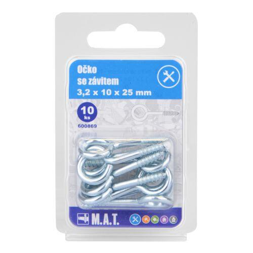 očko se závitem zavřené 25x10x3,2mm Zn (10ks) 0.05 Kg MTA MAXMIX Sklad14 600869