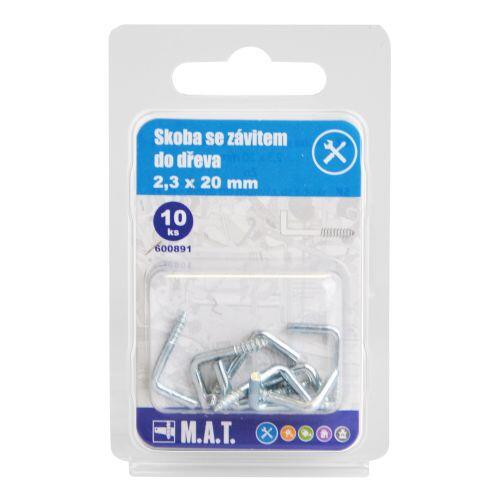 skoba se závitem do dřeva  20x2,3mm Zn (10ks) 0.02 Kg MTA MAXMIX Sklad14 600891