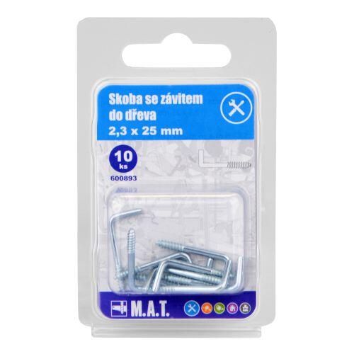 skoba se závitem do dřeva  25x2,3mm Zn (10ks) 0.02 Kg MTA MAXMIX Sklad14 600893