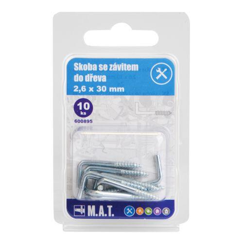 skoba se závitem do dřeva  30x2,6mm Zn (10ks) 0.02 Kg MTA MAXMIX Sklad14 600895