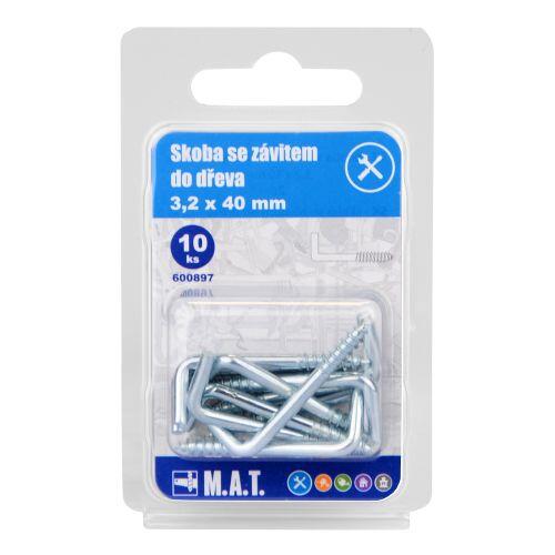 skoba se závitem do dřeva  40x3,2mm Zn (10ks) 0.04 Kg MTA MAXMIX Sklad14 600897