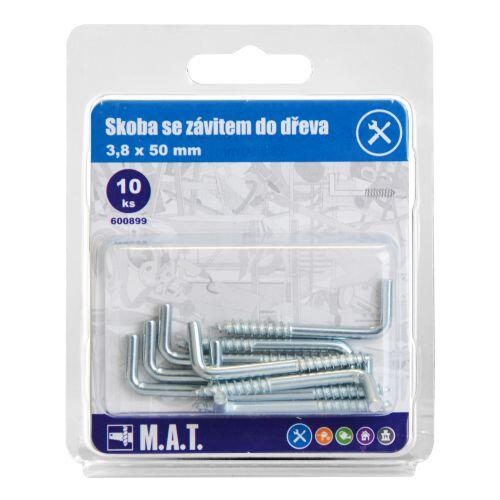 skoba se závitem do dřeva  50x3,8mm Zn (10ks) 0.07 Kg MTA MAXMIX Sklad14 600899