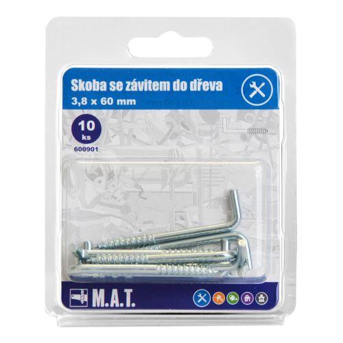 skoba se závitem do dřeva  60x3,8mm Zn (10ks) 0.07 Kg MTA MAXMIX Sklad14 600901
