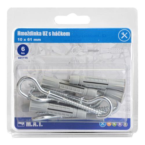 hmoždinka UZ 10x61mm s háčkem ZB (6ks) 0.13 Kg MTA MAXMIX Sklad14 601115