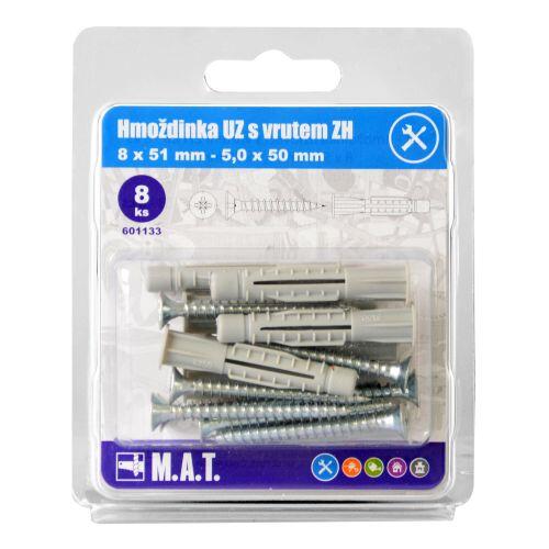 hmoždinka UZ pr. 8mm s vrutem ZH ZB (8ks) 0.06 Kg MTA MAXMIX Sklad14 601133