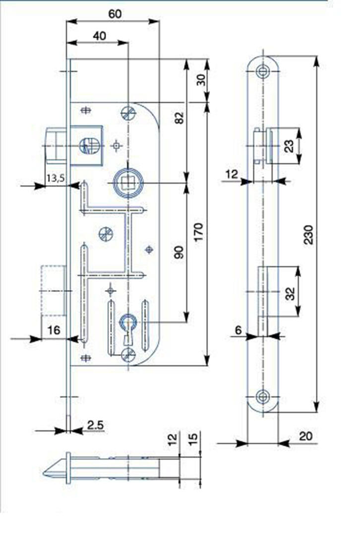 zámek zadl. 02-03 - 90/60 P-L BÍ Zn dozický 2kl. 0.45 Kg MTA MAXMIX Sklad14 498241