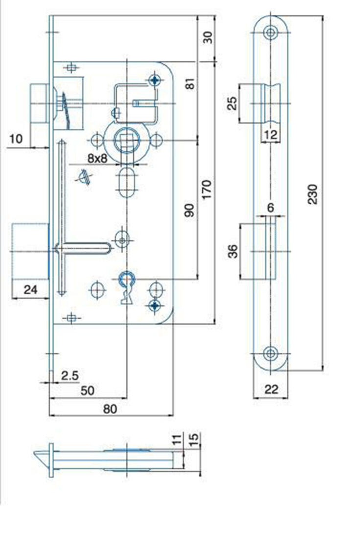 zámek zadl. 536A - 90/80 P-L BÍ Zn obyč. 0.46 Kg MTA MAXMIX Sklad14 498291
