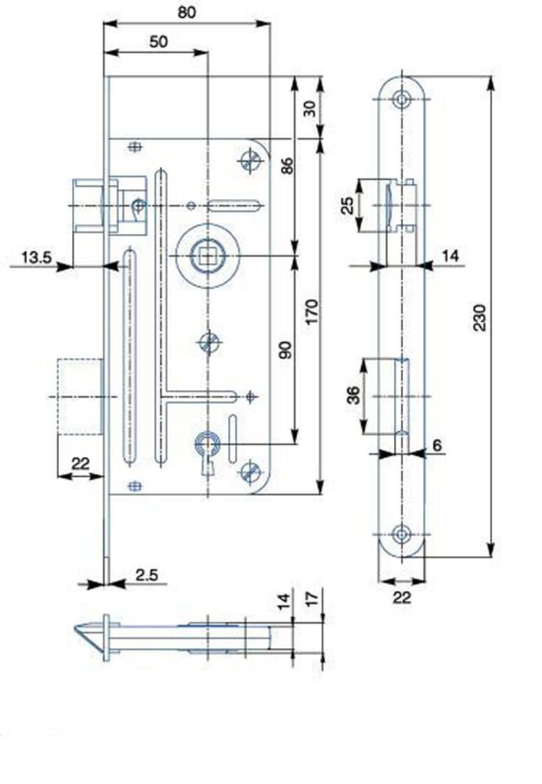 zámek zadl. 548A - 90/80 P-L BÍ Zn dozický 0.55 Kg MTA MAXMIX Sklad14 498311