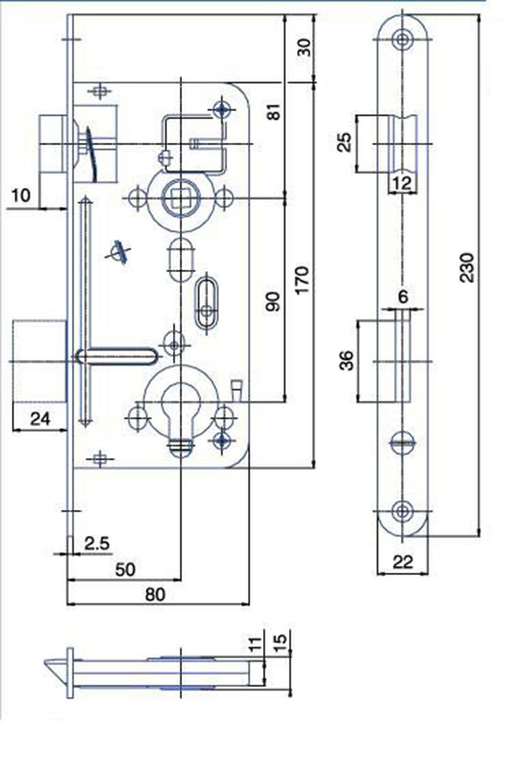 zámek zadl. K102 - 90/80 P-L BÍ Zn vložkový 0.5 Kg MTA MAXMIX Sklad14 498321