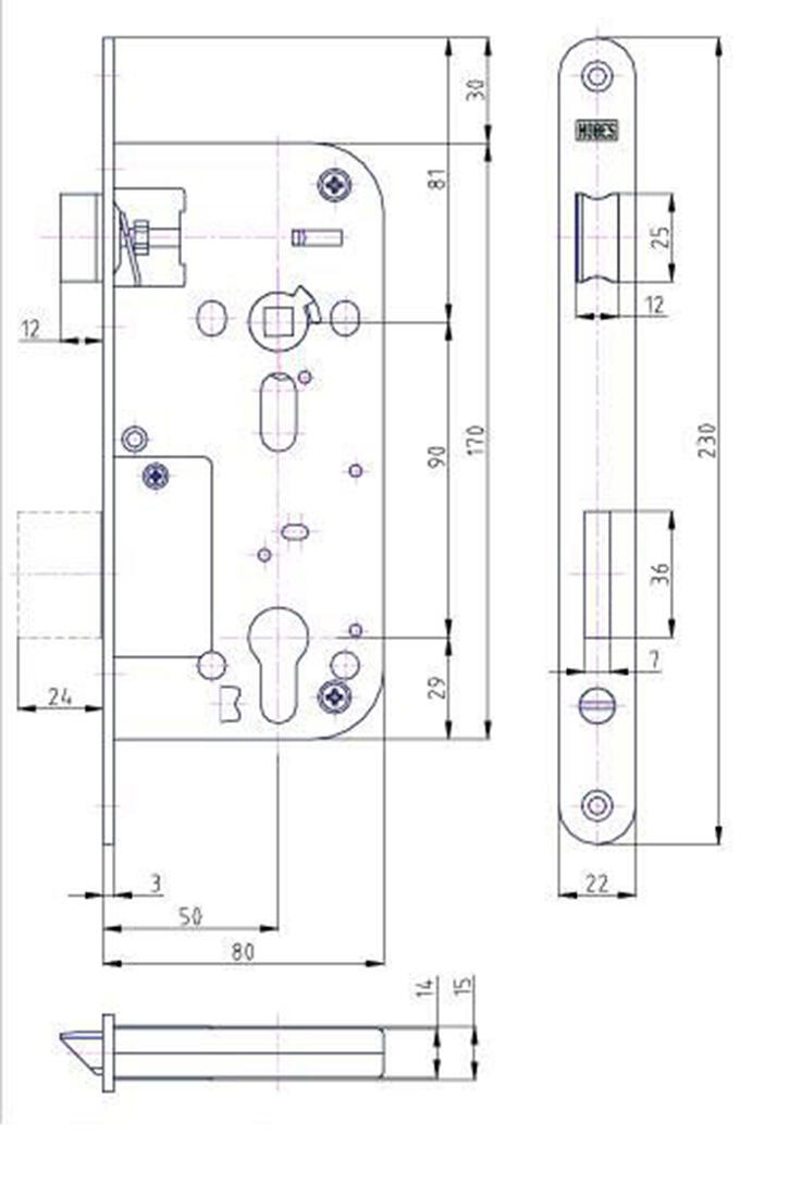 zámek zadl. K113 - 90/80 P-L BÍ Zn vložkový 0.75 Kg MTA MAXMIX Sklad14 498391