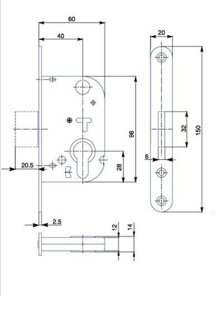 zámek zadl. K132 - závorový vložkový BÍ Zn 0.24 Kg MTA MAXMIX Sklad14 498411
