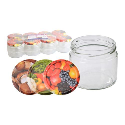 sklenice zavařovací  330ml TWIST 82 + víčka mix (8ks) 1.5Kg MAT MAXMIX Sklad14 743023