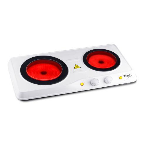 vařič el. dvouplotýnkový VIGAN 1200W/800W sklokeramika BÍ 2.4 Kg MTA MAXMIX Sklad14 218203