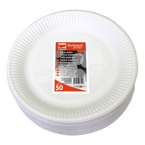talíř papírový 23cm BÍ (50ks) jednorázový 0.47Kg MAT MAXMIX Sklad14 281560
