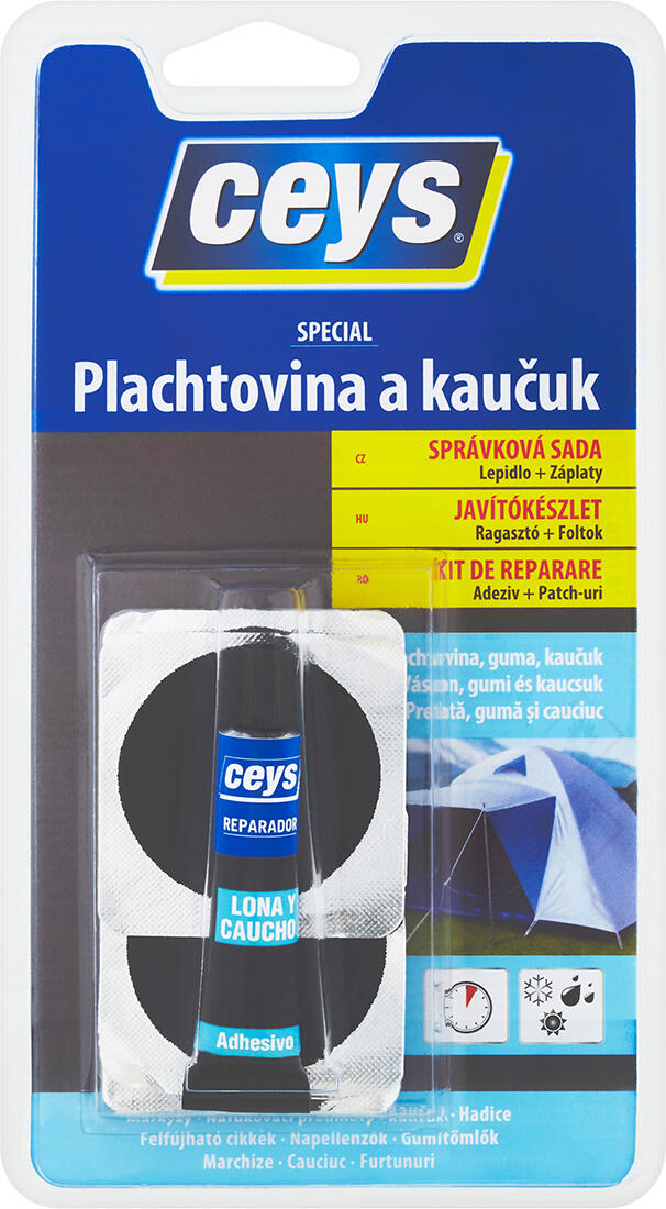 lepidlo na placht.a kaučuk 7ml + 4 záplaty CEYS 0.03 Kg MTA MAXMIX Sklad14 505541